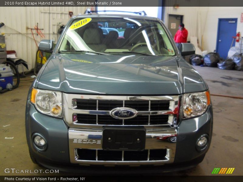 Steel Blue Metallic / Stone 2010 Ford Escape Hybrid Limited 4WD