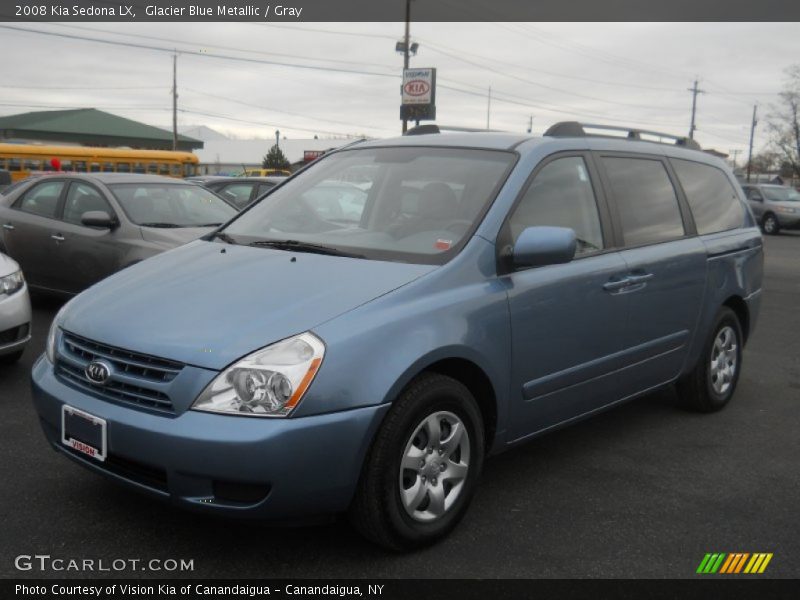 Glacier Blue Metallic / Gray 2008 Kia Sedona LX