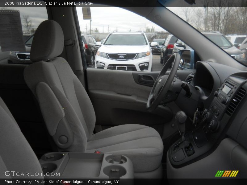 Glacier Blue Metallic / Gray 2008 Kia Sedona LX
