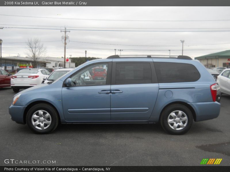 Glacier Blue Metallic / Gray 2008 Kia Sedona LX