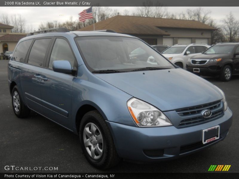 Glacier Blue Metallic / Gray 2008 Kia Sedona LX