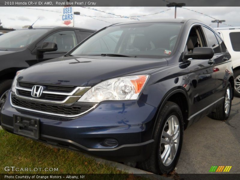 Royal Blue Pearl / Gray 2010 Honda CR-V EX AWD