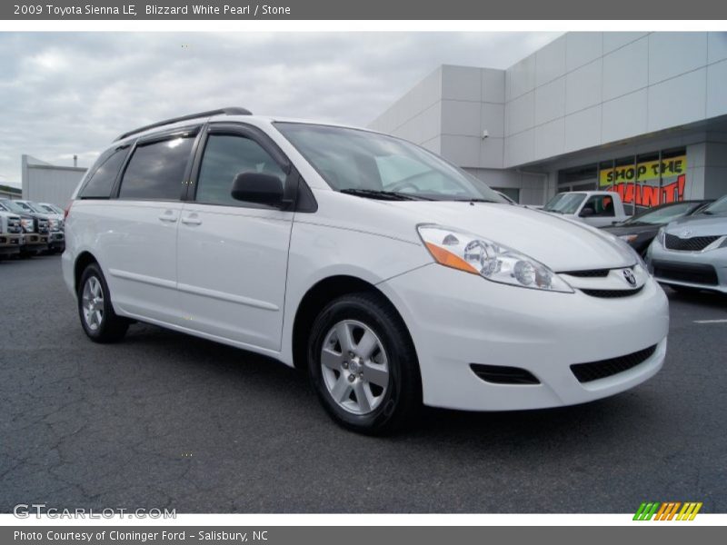 Blizzard White Pearl / Stone 2009 Toyota Sienna LE