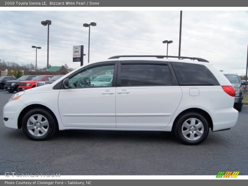 Blizzard White Pearl / Stone 2009 Toyota Sienna LE
