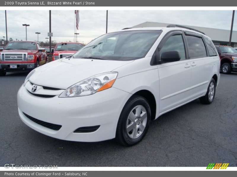 Blizzard White Pearl / Stone 2009 Toyota Sienna LE