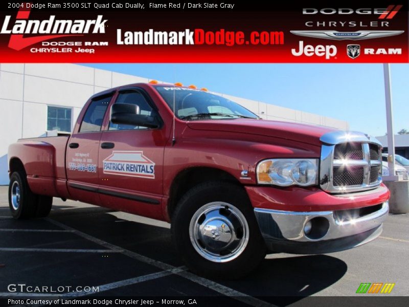 Flame Red / Dark Slate Gray 2004 Dodge Ram 3500 SLT Quad Cab Dually