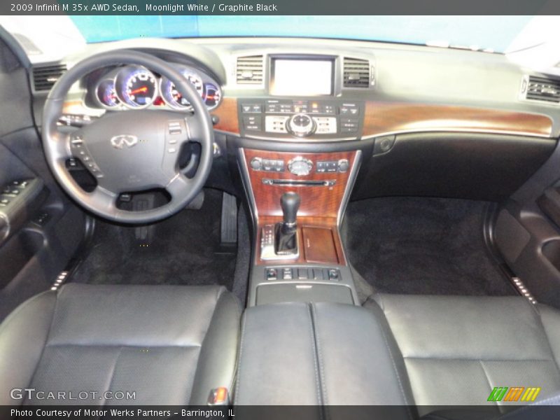 Moonlight White / Graphite Black 2009 Infiniti M 35x AWD Sedan