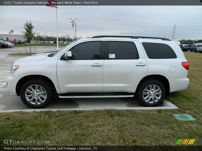 Blizzard White Pearl / Red Rock 2012 Toyota Sequoia Platinum