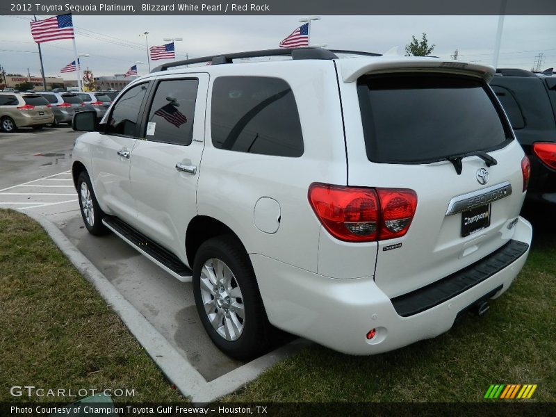 Blizzard White Pearl / Red Rock 2012 Toyota Sequoia Platinum