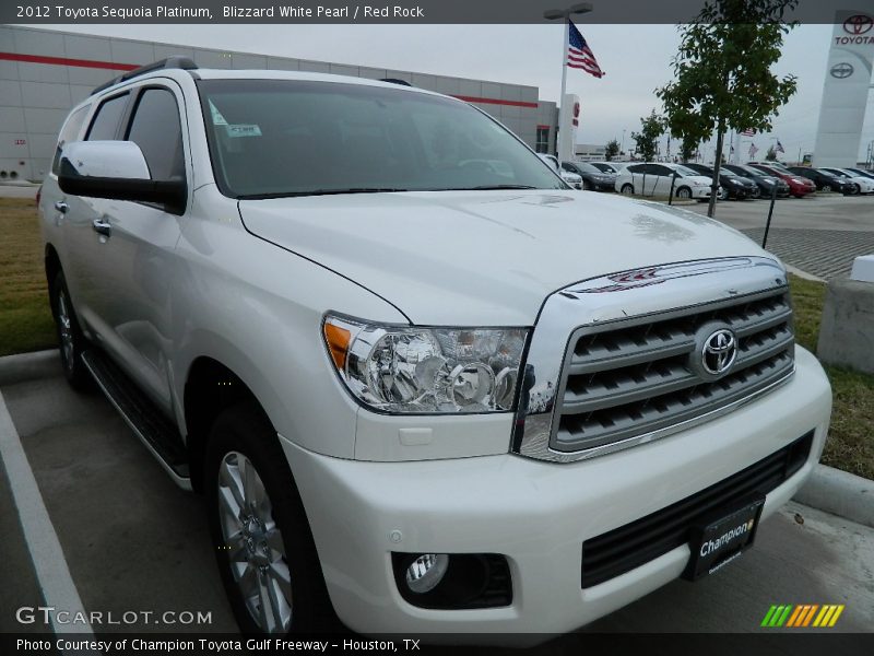 Blizzard White Pearl / Red Rock 2012 Toyota Sequoia Platinum