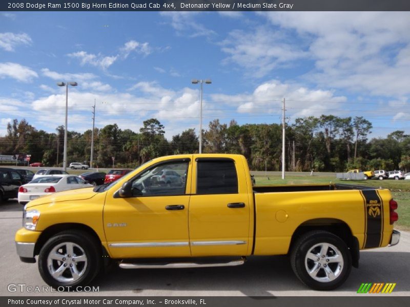Detonator Yellow / Medium Slate Gray 2008 Dodge Ram 1500 Big Horn Edition Quad Cab 4x4