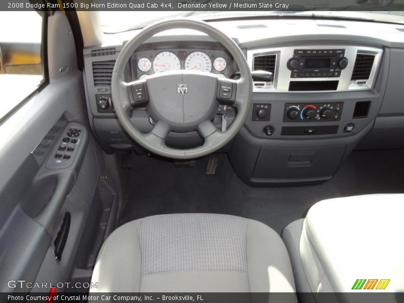 Detonator Yellow / Medium Slate Gray 2008 Dodge Ram 1500 Big Horn Edition Quad Cab 4x4