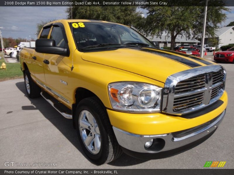 Detonator Yellow / Medium Slate Gray 2008 Dodge Ram 1500 Big Horn Edition Quad Cab 4x4