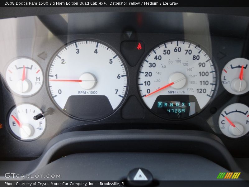 Detonator Yellow / Medium Slate Gray 2008 Dodge Ram 1500 Big Horn Edition Quad Cab 4x4