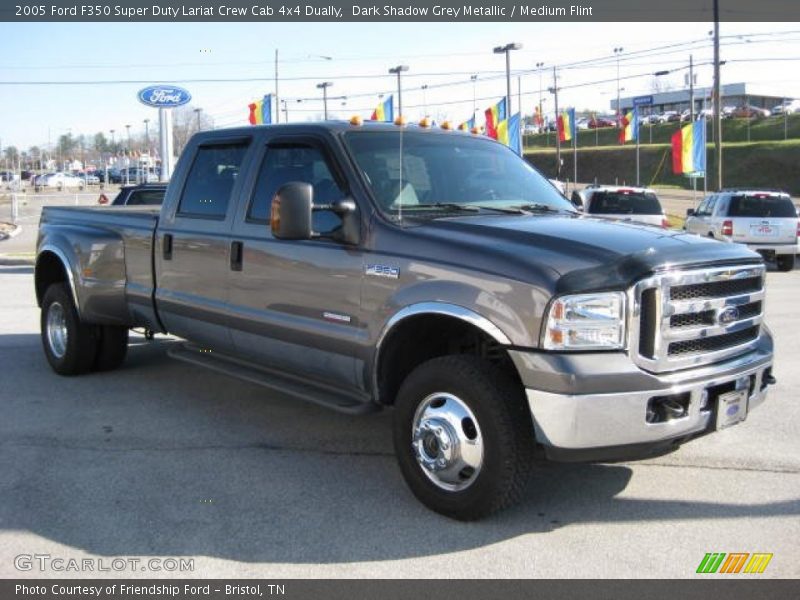 Dark Shadow Grey Metallic / Medium Flint 2005 Ford F350 Super Duty Lariat Crew Cab 4x4 Dually