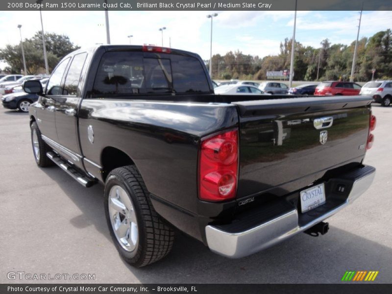 Brilliant Black Crystal Pearl / Medium Slate Gray 2008 Dodge Ram 1500 Laramie Quad Cab