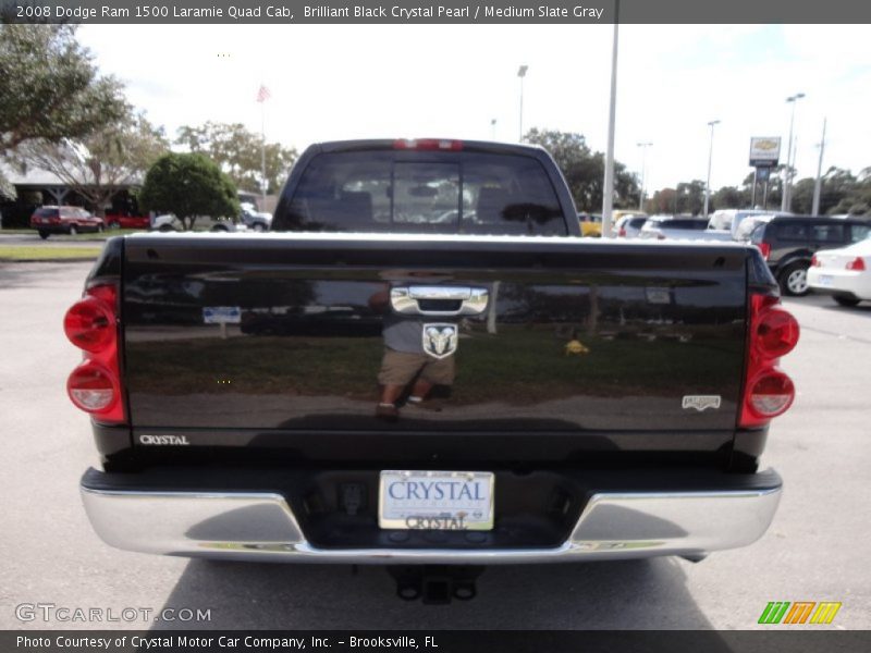 Brilliant Black Crystal Pearl / Medium Slate Gray 2008 Dodge Ram 1500 Laramie Quad Cab