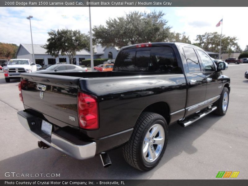 Brilliant Black Crystal Pearl / Medium Slate Gray 2008 Dodge Ram 1500 Laramie Quad Cab