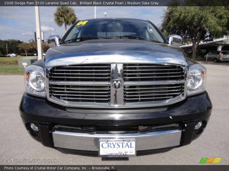 Brilliant Black Crystal Pearl / Medium Slate Gray 2008 Dodge Ram 1500 Laramie Quad Cab
