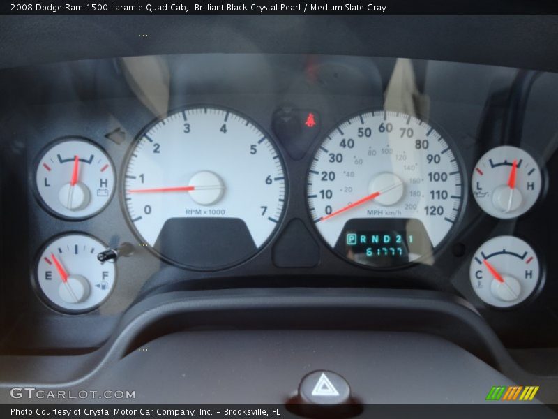 Brilliant Black Crystal Pearl / Medium Slate Gray 2008 Dodge Ram 1500 Laramie Quad Cab