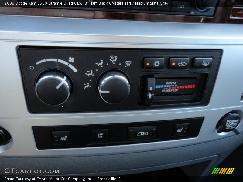 Brilliant Black Crystal Pearl / Medium Slate Gray 2008 Dodge Ram 1500 Laramie Quad Cab
