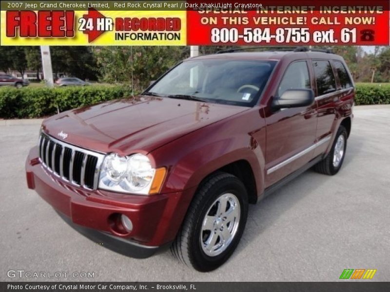 Red Rock Crystal Pearl / Dark Khaki/Light Graystone 2007 Jeep Grand Cherokee Limited