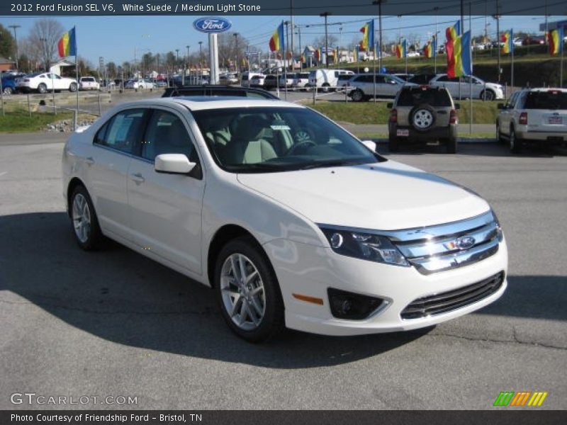 White Suede / Medium Light Stone 2012 Ford Fusion SEL V6