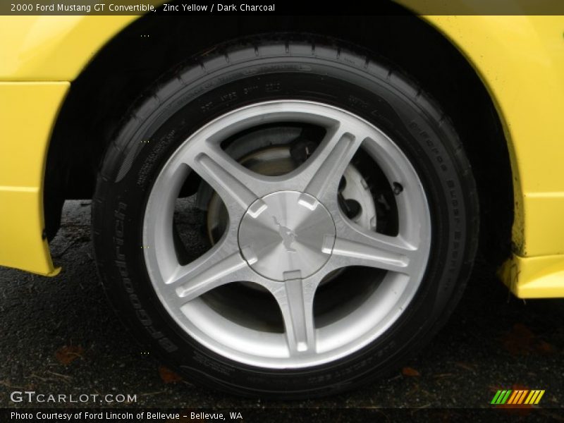 Zinc Yellow / Dark Charcoal 2000 Ford Mustang GT Convertible