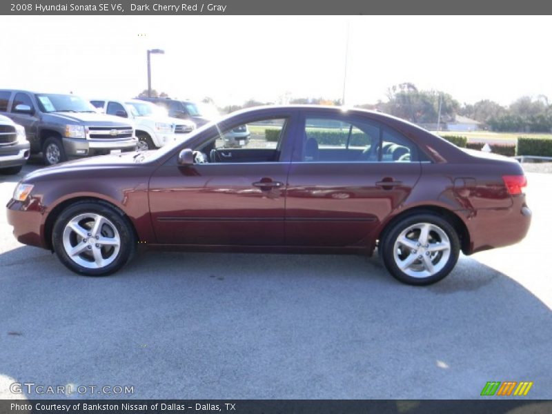 Dark Cherry Red / Gray 2008 Hyundai Sonata SE V6