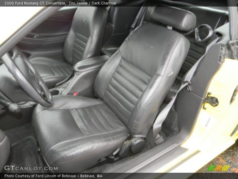 Zinc Yellow / Dark Charcoal 2000 Ford Mustang GT Convertible