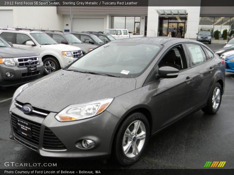 Sterling Grey Metallic / Tuscany Red Leather 2012 Ford Focus SE Sport Sedan