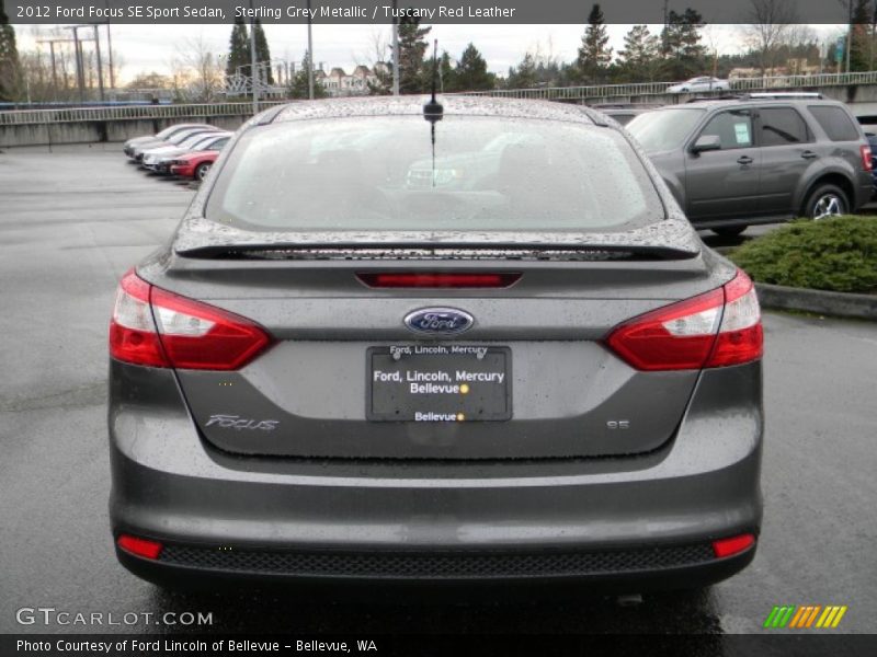 Sterling Grey Metallic / Tuscany Red Leather 2012 Ford Focus SE Sport Sedan