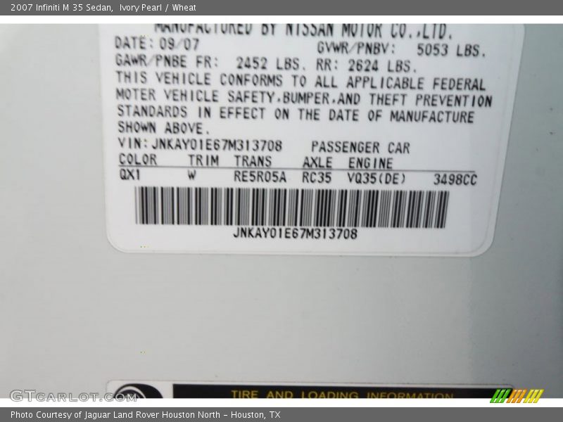 Ivory Pearl / Wheat 2007 Infiniti M 35 Sedan