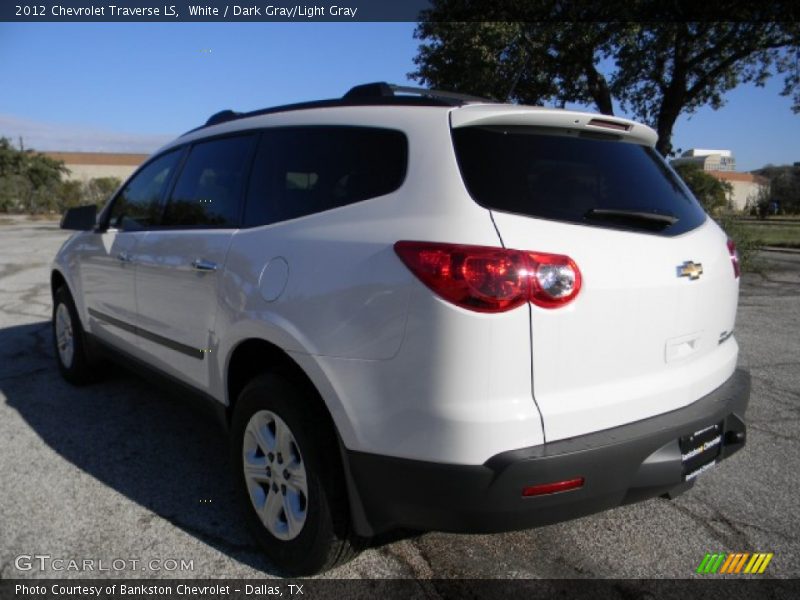 White / Dark Gray/Light Gray 2012 Chevrolet Traverse LS