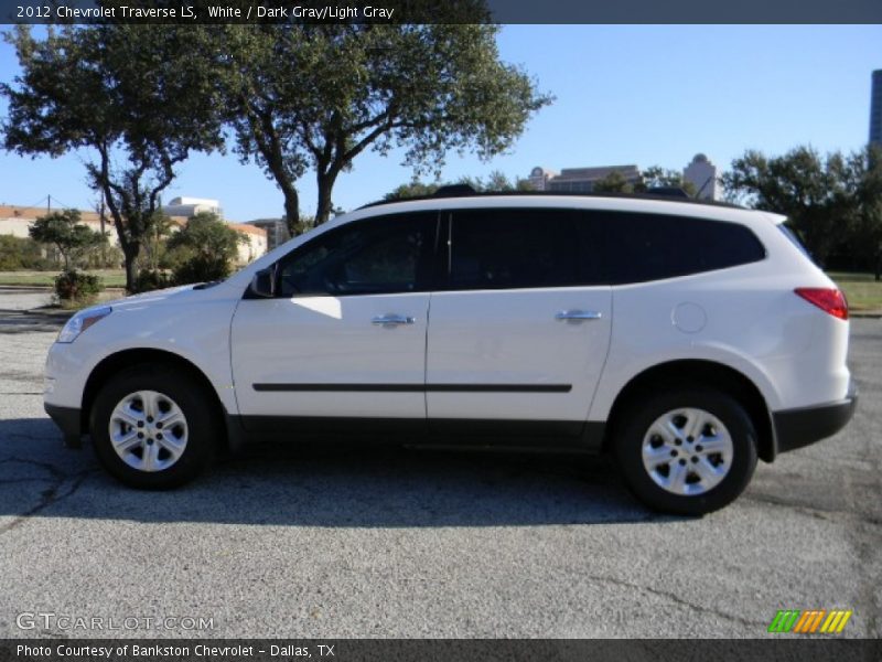 White / Dark Gray/Light Gray 2012 Chevrolet Traverse LS