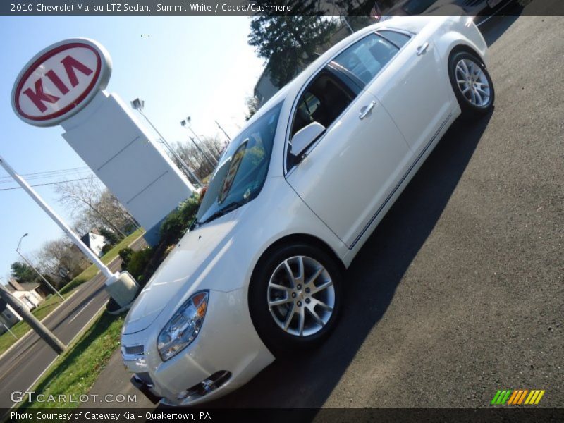 Summit White / Cocoa/Cashmere 2010 Chevrolet Malibu LTZ Sedan