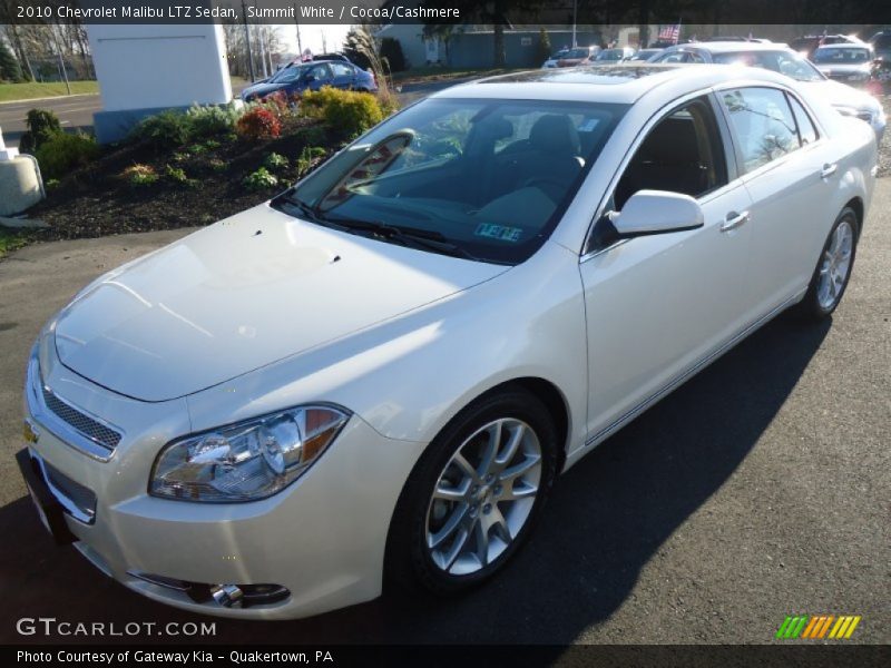 Summit White / Cocoa/Cashmere 2010 Chevrolet Malibu LTZ Sedan
