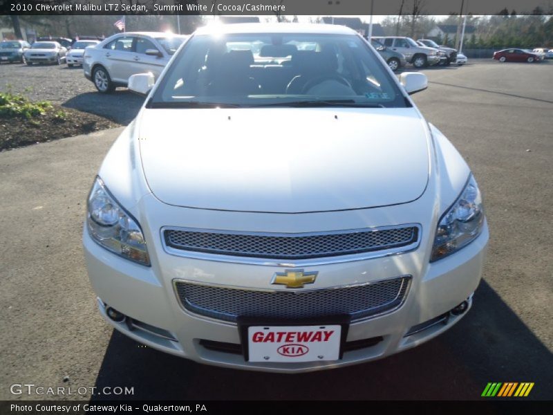 Summit White / Cocoa/Cashmere 2010 Chevrolet Malibu LTZ Sedan