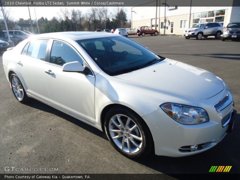 Summit White / Cocoa/Cashmere 2010 Chevrolet Malibu LTZ Sedan