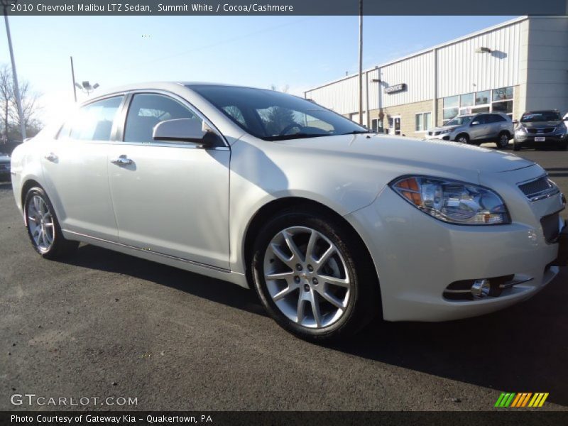 Summit White / Cocoa/Cashmere 2010 Chevrolet Malibu LTZ Sedan