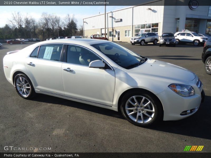 Summit White / Cocoa/Cashmere 2010 Chevrolet Malibu LTZ Sedan