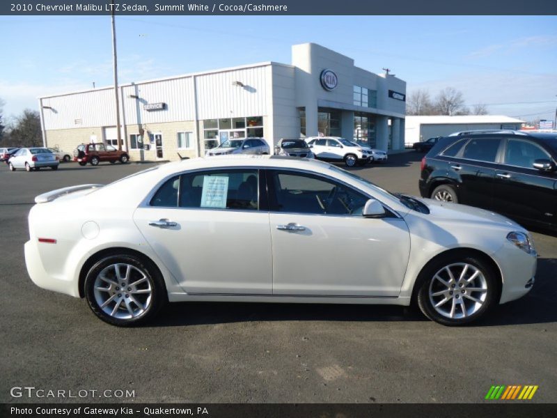 Summit White / Cocoa/Cashmere 2010 Chevrolet Malibu LTZ Sedan