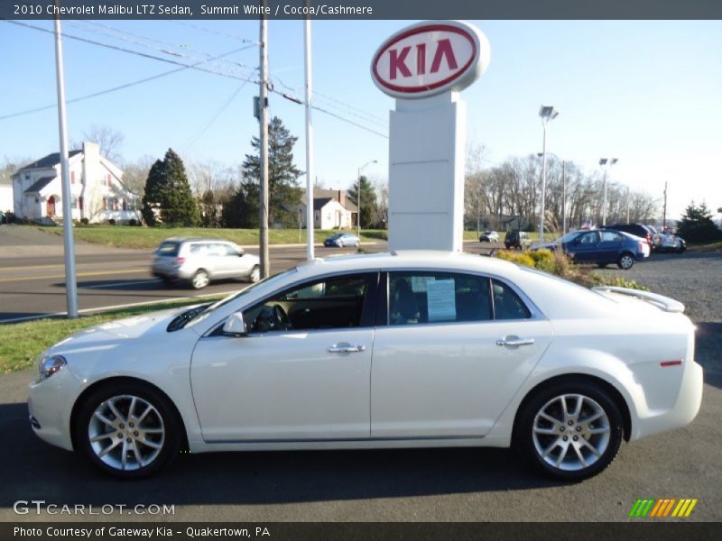Summit White / Cocoa/Cashmere 2010 Chevrolet Malibu LTZ Sedan