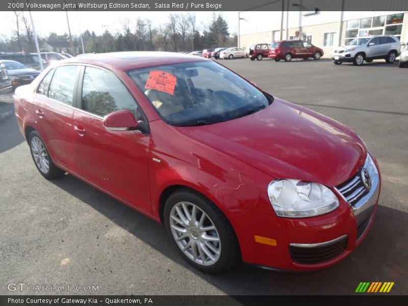 Salsa Red / Pure Beige 2008 Volkswagen Jetta Wolfsburg Edition Sedan