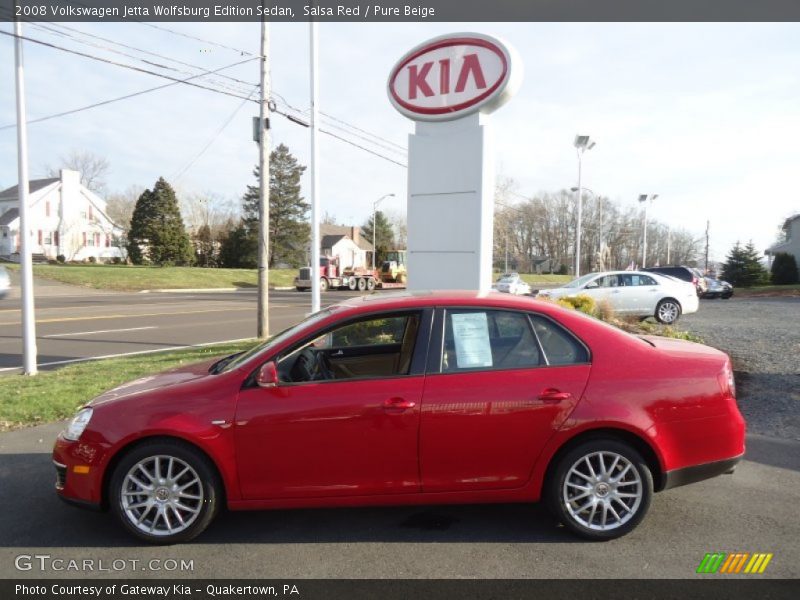 Salsa Red / Pure Beige 2008 Volkswagen Jetta Wolfsburg Edition Sedan