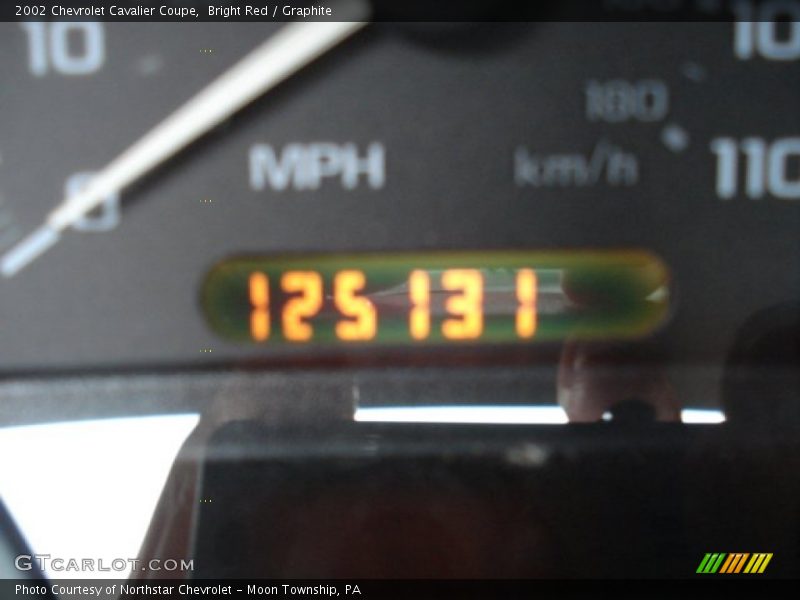 Bright Red / Graphite 2002 Chevrolet Cavalier Coupe