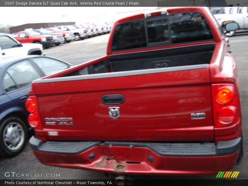 Inferno Red Crystal Pearl / Khaki 2007 Dodge Dakota SLT Quad Cab 4x4