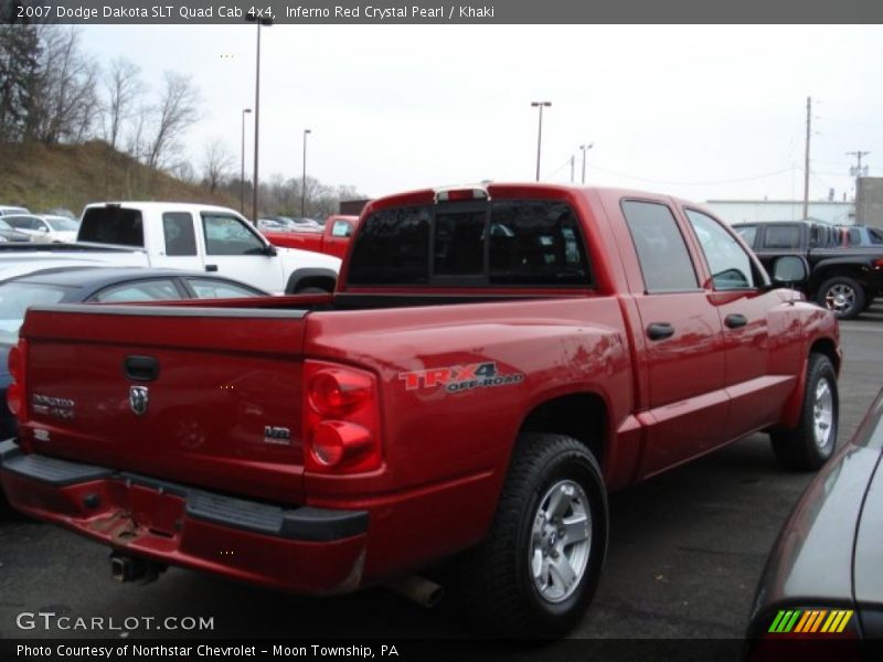 Inferno Red Crystal Pearl / Khaki 2007 Dodge Dakota SLT Quad Cab 4x4