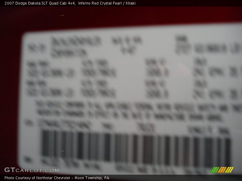 Inferno Red Crystal Pearl / Khaki 2007 Dodge Dakota SLT Quad Cab 4x4