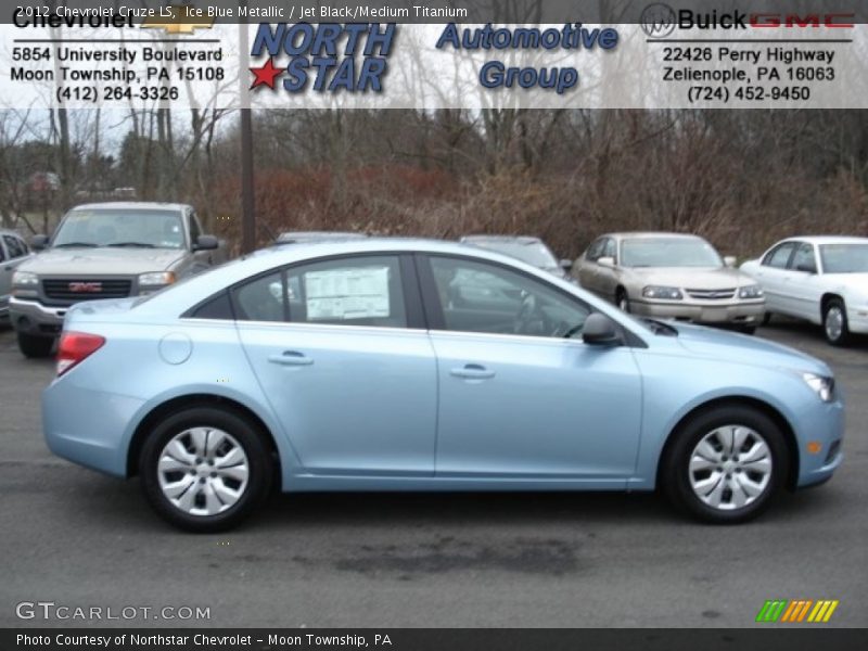 Ice Blue Metallic / Jet Black/Medium Titanium 2012 Chevrolet Cruze LS
